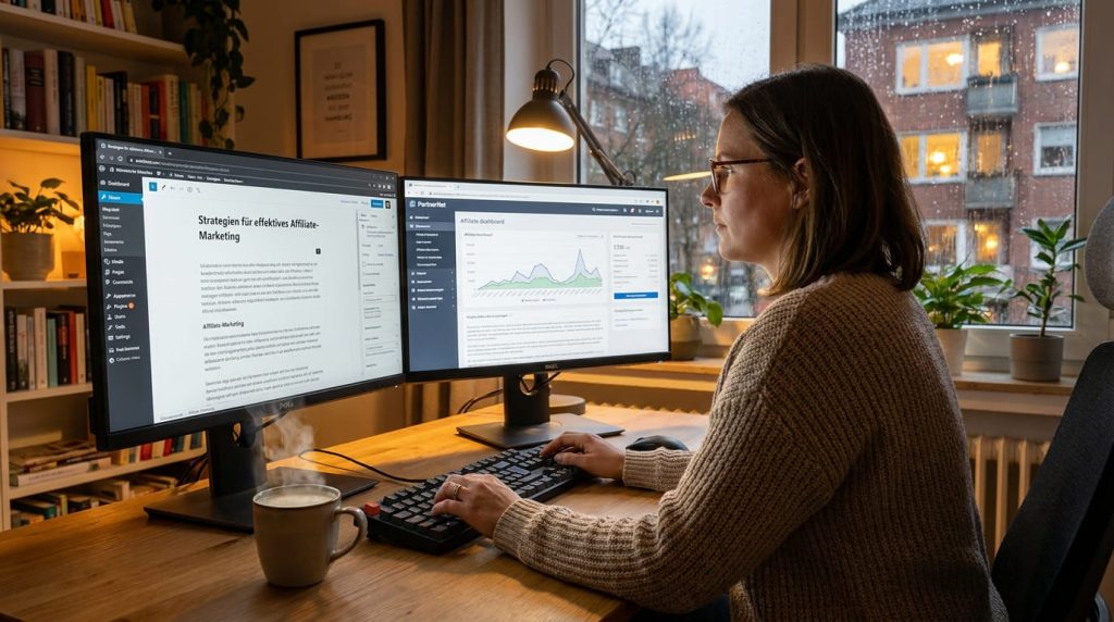 german-affiliate-blogger-working-on-wordpress-website